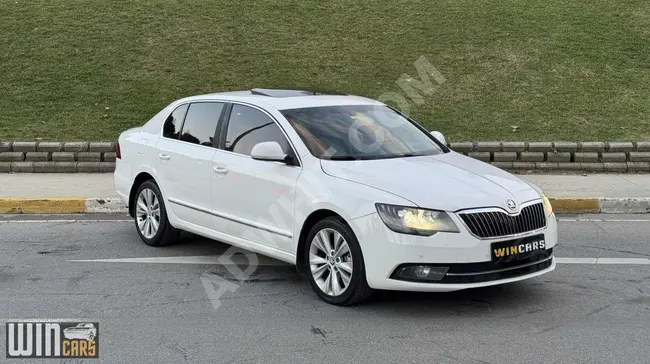 سيارة Skoda SuperB موديل 2013  مع فتحة سقف  - نظام تدفئة 4 أماكن - 360 درجة نظام ركن