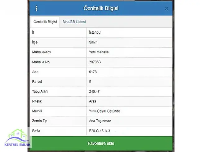 SİLİVRİ YENİ MAH 240 m2 İMARLI SATILIK ARSA