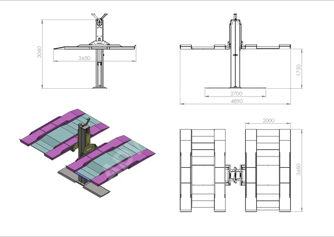 Mechanical parking system accommodating 4 vehicles