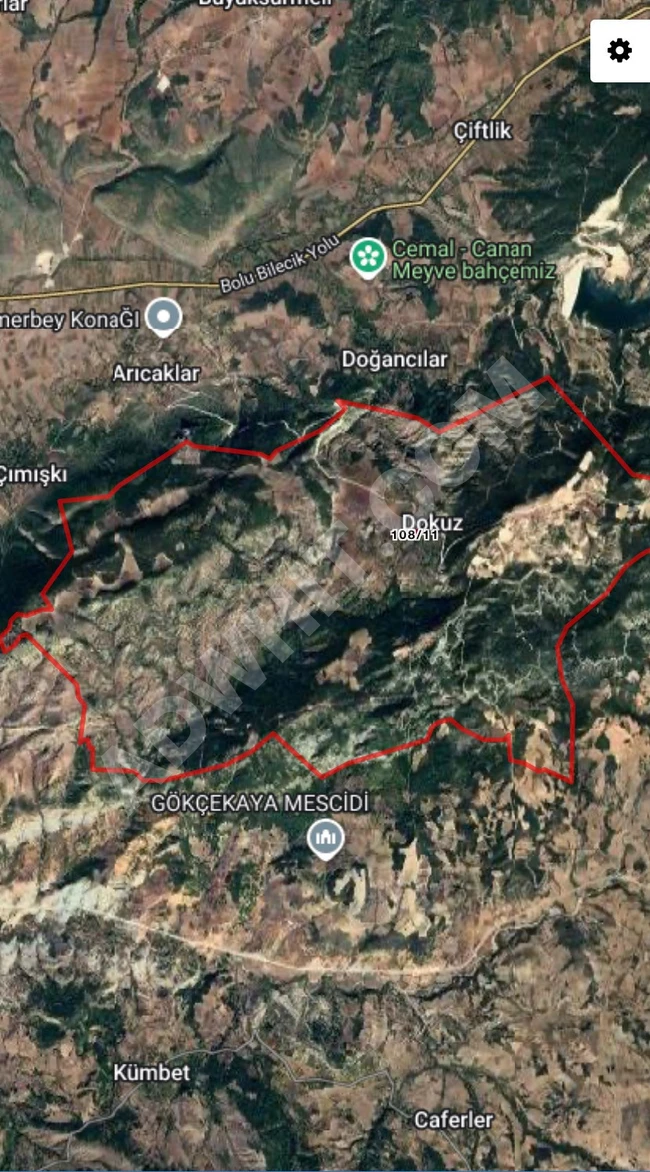 Land for sale in Bilecik Gölpazarı Dokuz köy