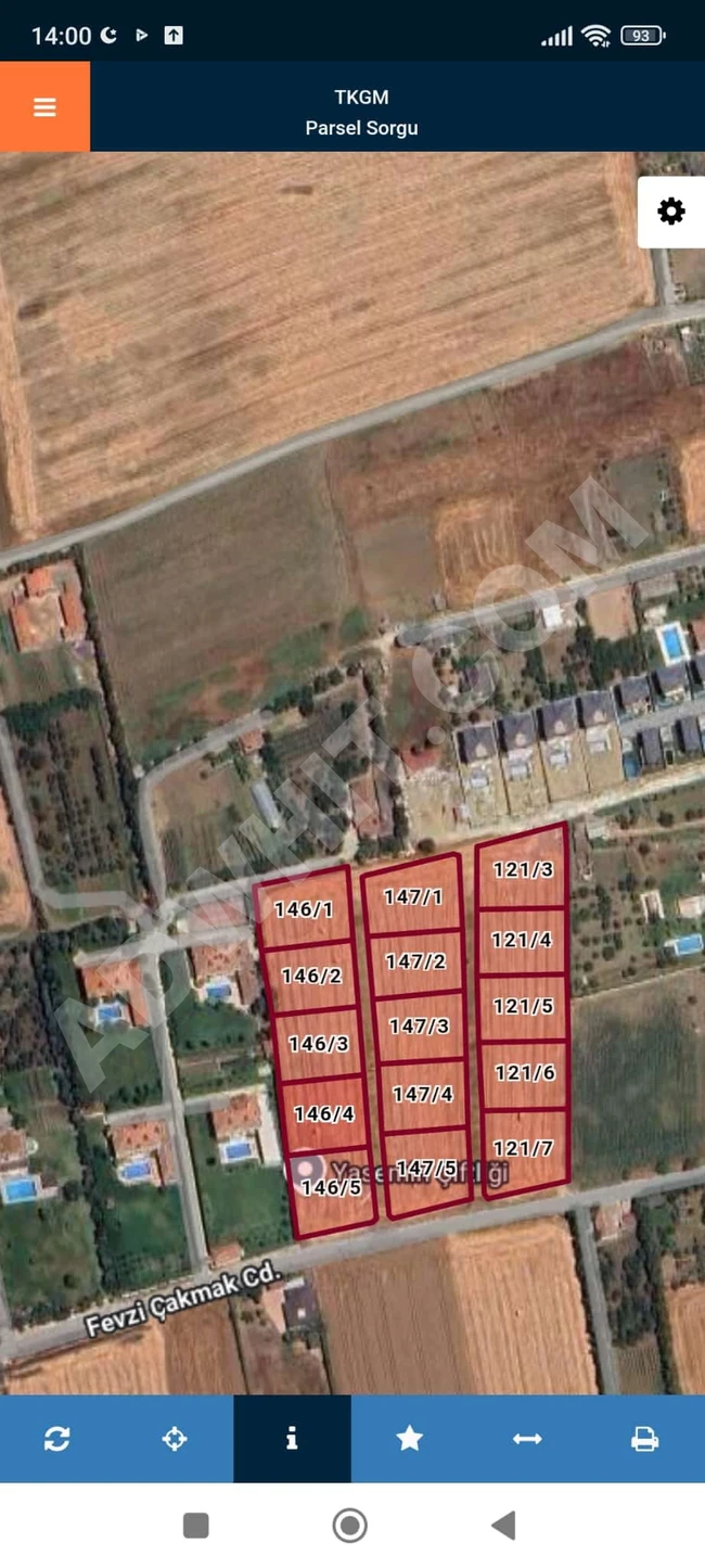 Land for sale in Silivri Kavaklı, divided and prepared for construction, consisting of 15 plots.