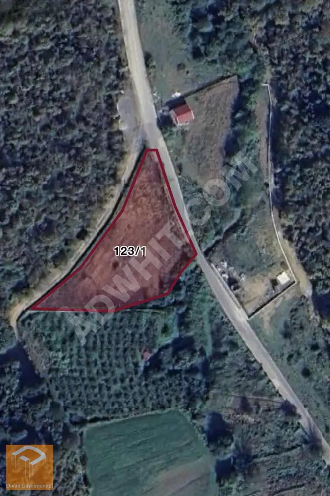 Opportunity: A plot of land surrounded by a stone wall on the asphalt road