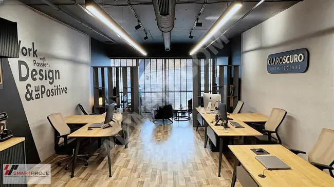 Office for rent, with a total area of 108 square meters, equipped with special decor from SMARTPROJE in DAP VADİ S