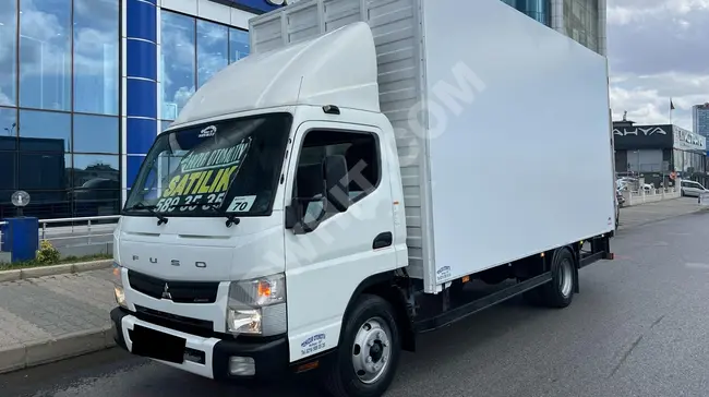 MITSUBISHI 2016 truck with long chassis, equipped with retractable fabric cover and new crane - from HUZUR