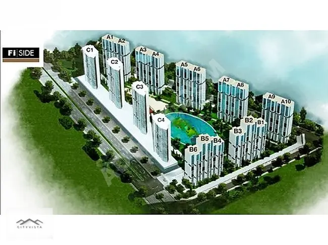 3+1 apartment on the middle floor for sale in Fİ YAKA EVLERİN, Block A8.