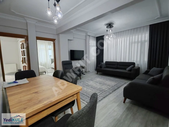 A new fully furnished apartment on the second floor, just two minutes from the metro in the center of Ümraniye.