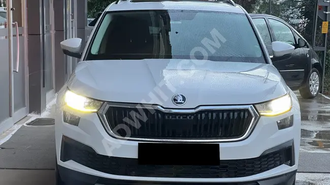 Skoda Kodiaq 2021 model with a new look, panoramic roof, and very clean.