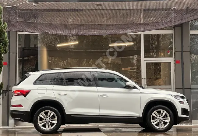 Skoda Kodiaq 2021 model with a new look, panoramic roof, and very clean.