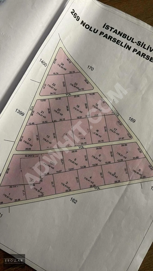 أرض استثمارية  780 متر مربع مرخصة وموافق عليها  فيSİLİVRİ GAZİTEPE