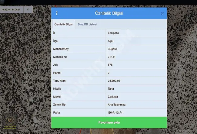قطعة أرض مناسبة بمساحة 24،390 متر مربع في ESKİŞEHİR ALPU BUĞDÜZ