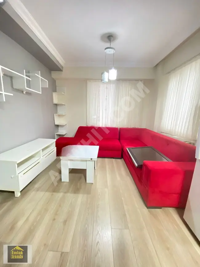 1+1 furnished apartment for rent, located 7-8 minutes away from Metrobus MECİDİYEKÖY, next to TRAMP TOWER.