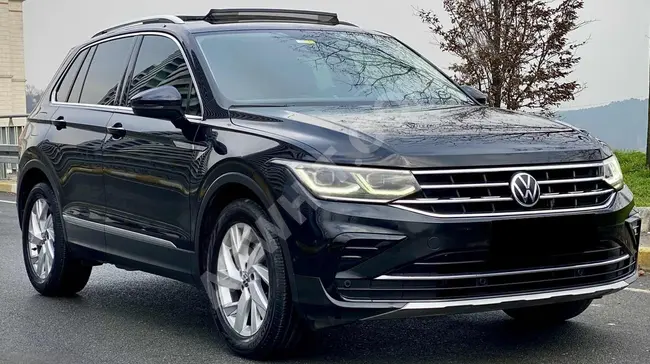 سيارة VW TIGUAN ELEGANCE موديل 2022 سقف زجاجي بدون عيوب//بدون طلاء