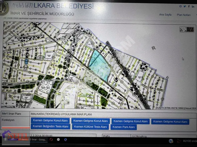 İMAR PLANLARI İÇERİSİNDE MALKARA 250 m² TARLADAN HİSSE