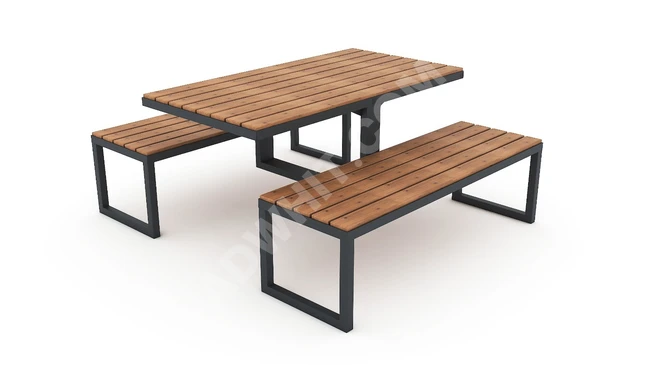 Outdoor garden picnic tables