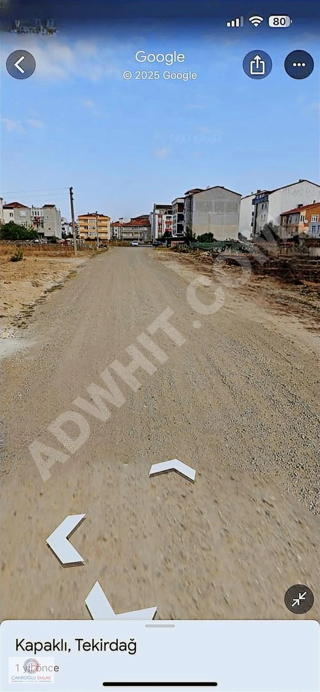 Land for sale with street frontage in Tekirdağ Kapaklı.