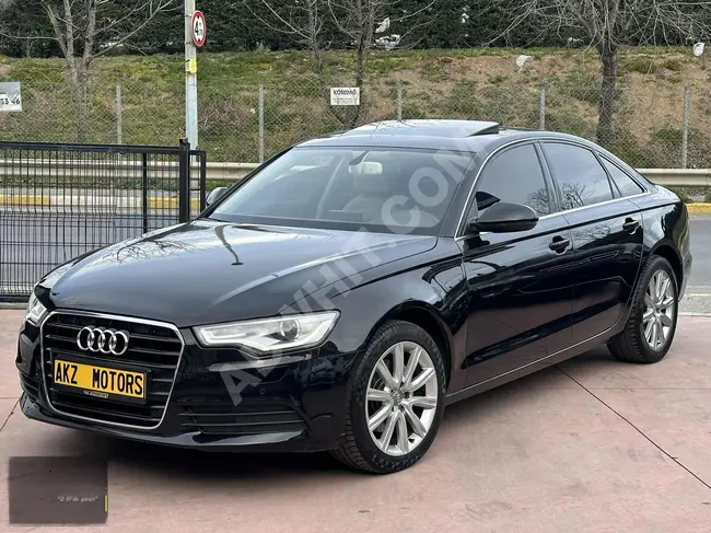 سيارة A6 2.0 TDİ موديل 2013 بقوة 177 حصان من الداخل لون بيج السقف بانورامي، من الوكيل