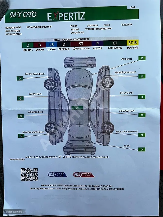 OTOMATİK VİTES - HATASIZ - BOYASIZ - TRAMERSİZ - LAGUNA