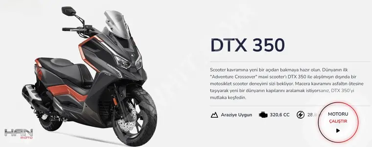 Special offer on the DTX 360 HAN-MOTO KYMCO motorcycle model - with prepayment.