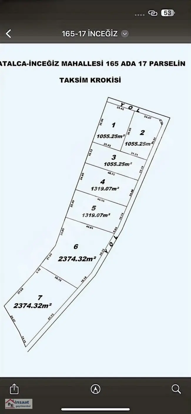 Unique investment land close to the main road for sale in ÇATALCA İNCEĞİZ