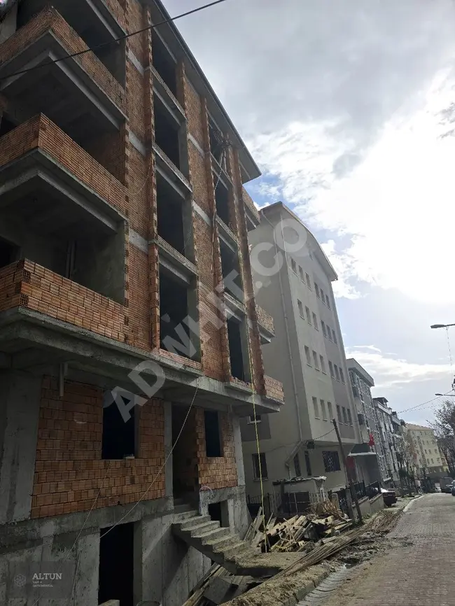 New apartment 1 + 1 for sale with elevated entrance on CİĞDEM Street, inside the alley.