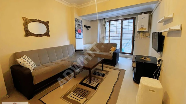 A fully furnished apartment, very clean, for rent in a new building in Şişli Mecidiyeköy district.