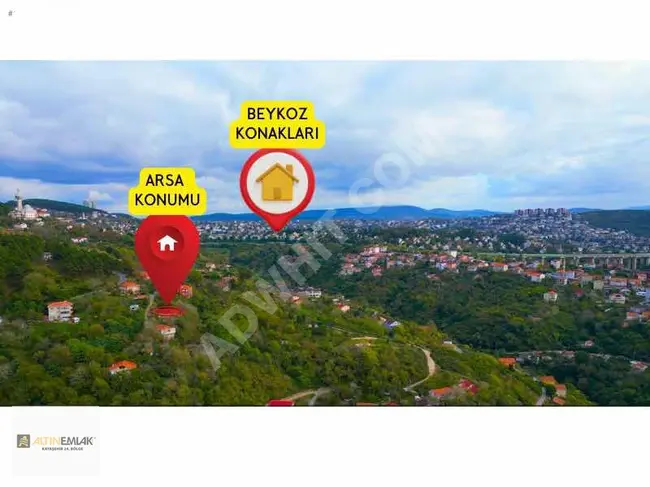 Land for sale with building permit overlooking the sea in Beykoz