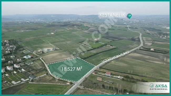 Agricultural land for sale with an area of 18 dunams, single ownership deed in İSTANBUL ÇATALCA KESTANELİK