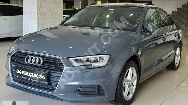 2020 AUDI A3 car with 150 horsepower, panoramic glass roof, launch color, with options for exchange or installment.