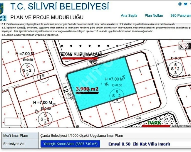 Silivri Çanta’da Havuzlu Villa Projesine Uygun Yatırımlık Arsa!