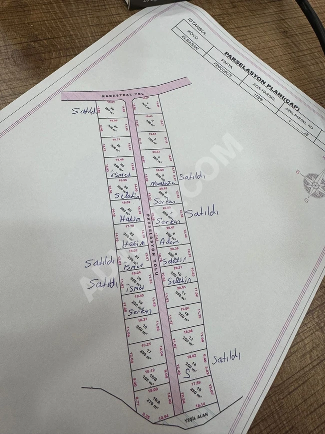 A plot of land measuring 250 square meters in Çatalca Elbasan