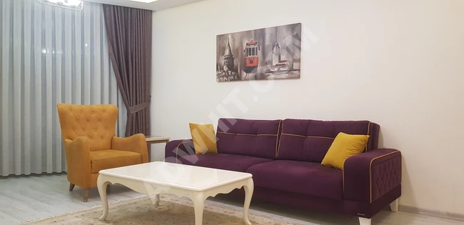 Furnished two-bedroom apartment with a living room for daily and monthly rent in the center of Istanbul.