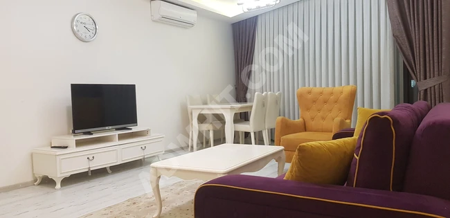 Furnished two-bedroom apartment with a living room for daily and monthly rent in the center of Istanbul.