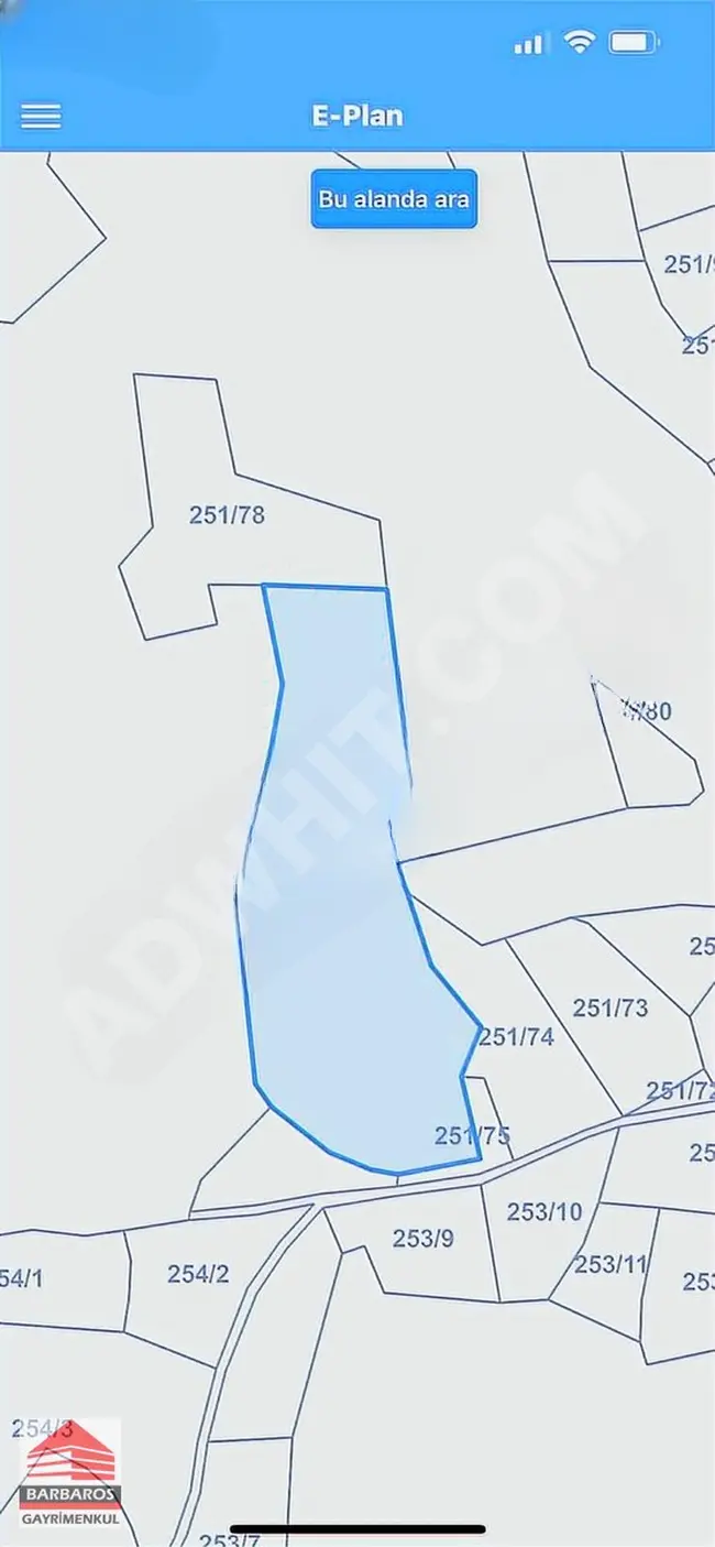 BİLECİK SÖĞÜT ORTACA DA 17.110 M2 MÜSTAKİL SATILIK TARLA