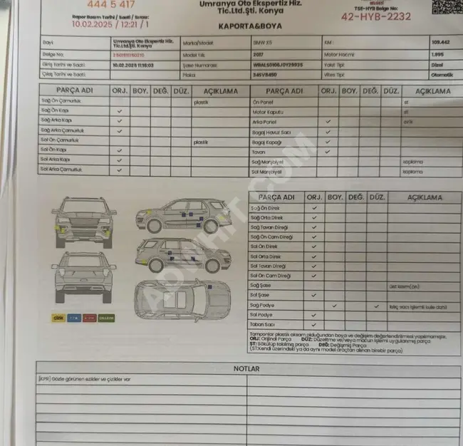 2018 ÇIKIŞLI HATASIZ BOYASIZ TRAMERSİZ 110.000KM M SPORT