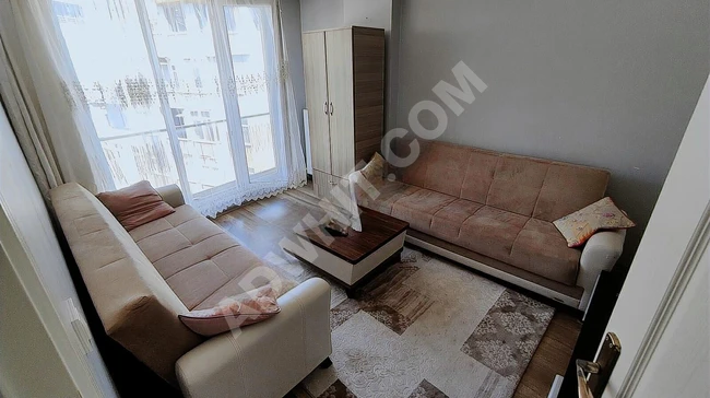 A fully furnished 1+1 apartment for rent in GÜLTEPE neighborhood in a new building.