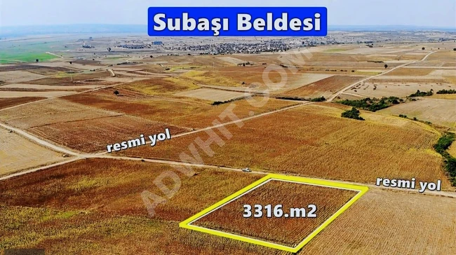 A plot of land measuring 3,316 square meters in EDİRNE MERİÇ SUBAŞI