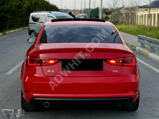 سيارة Audi A3 1.6 TDI موديل 2016 - اوتوماتيك لون أحمر سقف زجاجي/LED/F1