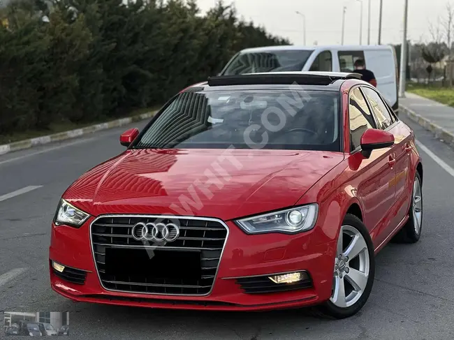 سيارة Audi A3 1.6 TDI موديل 2016 - اوتوماتيك لون أحمر سقف زجاجي/LED/F1