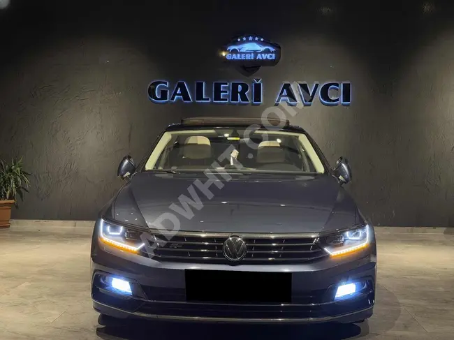 سيارة Volkswagen Passat موديل 2016 تجميع خارجي R-LINE+سقف زجاجي+داخلي بيج+باب أمتعة كهربائي+شاشة