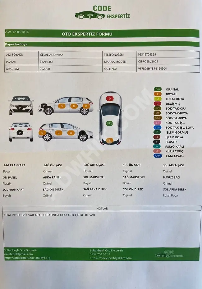 ACEAL OTOMOTİV-2005 CİTROEN C4 1.6 HDİ 110 HP SX 203.000 KM