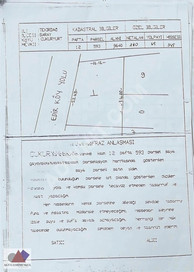 Land for sale with a street-facing facade in the neighborhood of Cukuryurt in Saray, measuring 800 square meters.