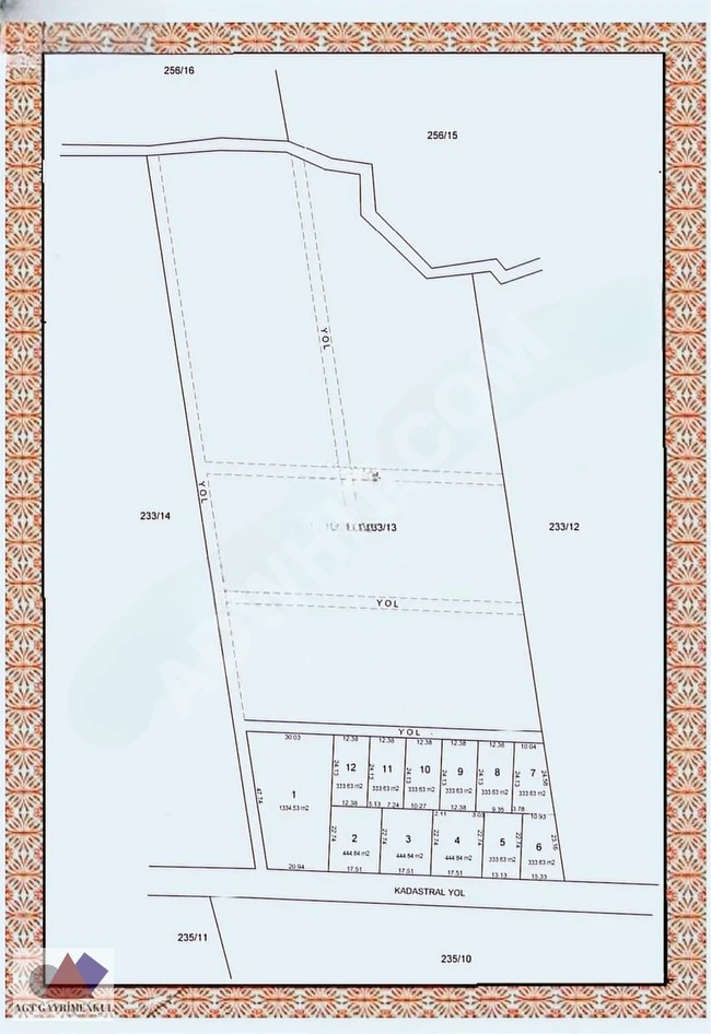 KADASTRAL YOL CEPHELİ YATIRIMLIK TARLA KENDİ YERİMİZ