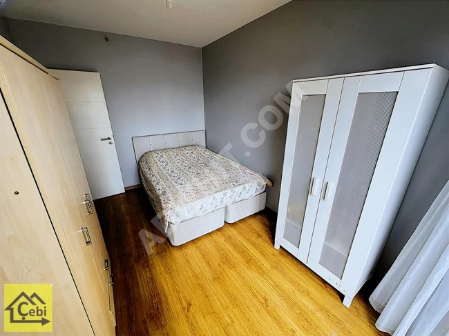 For rent: Fully furnished 1+1 apartment with a painted and clean French balcony in İNNOVİA 3