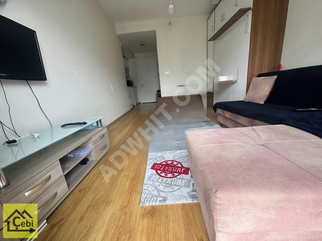 1+0 studio apartment furnished for rent on the waterfront with pool in İNNOVİA 3