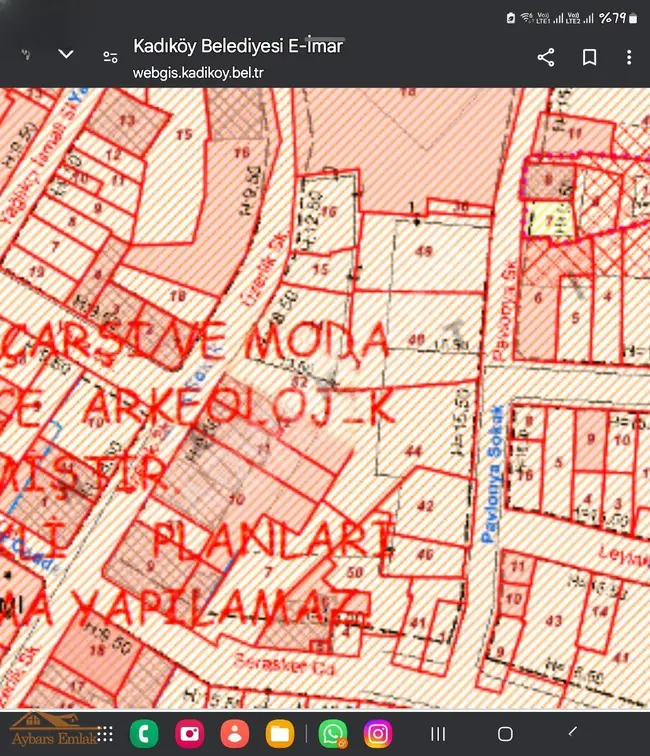 حصة أرض قائمة على الأسهم ومكتظة في KADIKOY معروضة للبيع