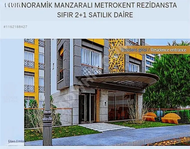 ALİBEYKÖY'DE YENİ REZİDANS'DA 2+1 SATILIK DAİRE.