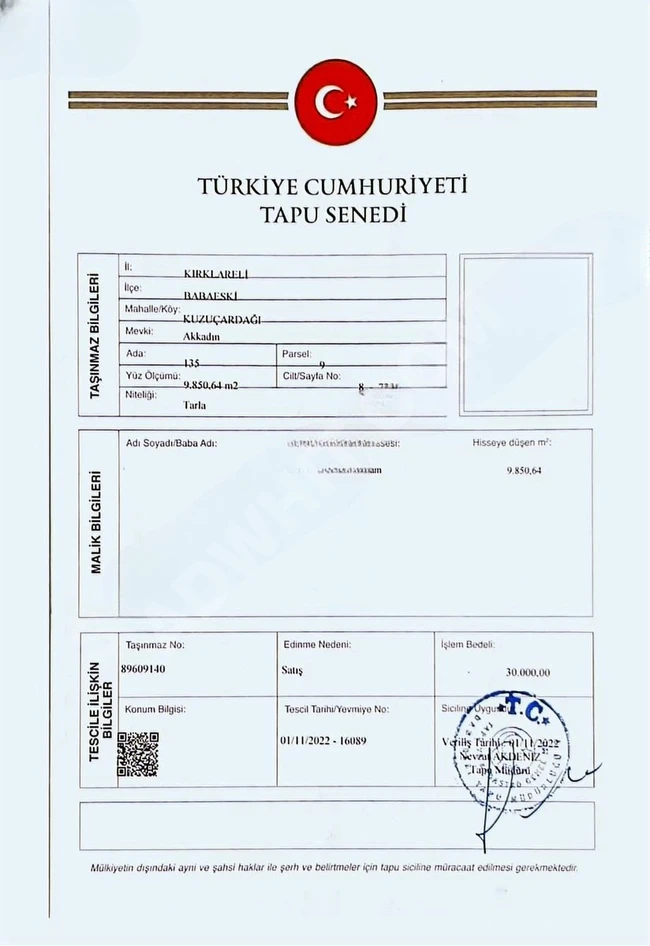 Kırklareli Babaeski kelepir mükemmel arsa