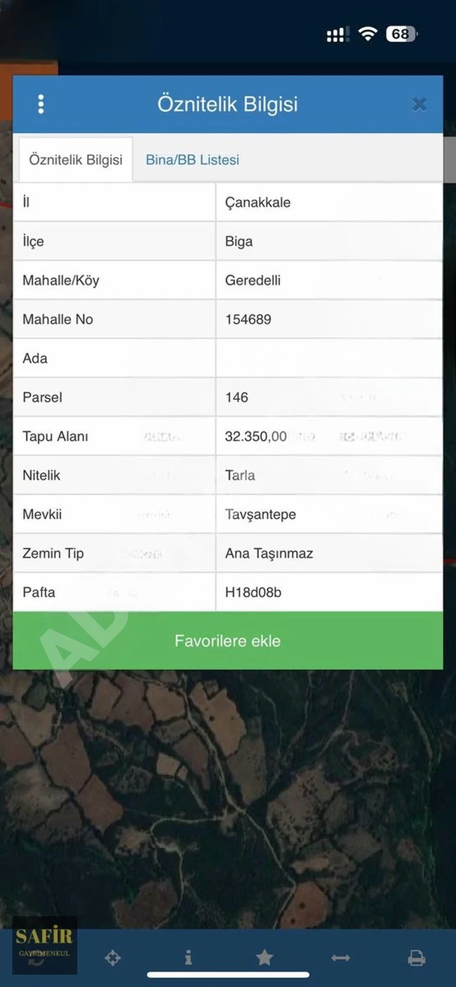 ÇANAKKALE BİGA'DA 32.350M2 TEK TAPU KÖYE YAKIN ARSA