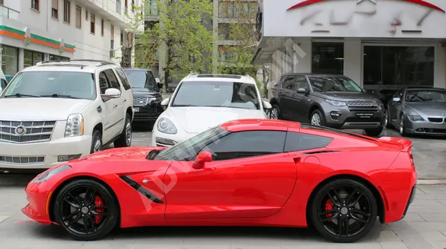 سيارة  Chevrolet Corvette - 3LT - تبريد - شاشة عرض رأسية - أحمر TORCH