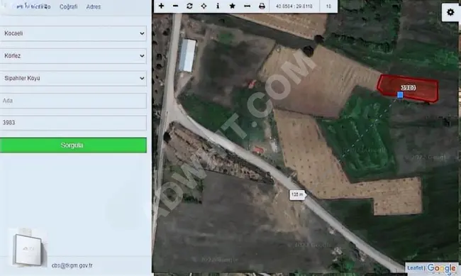 Kocaeli Körfez Sipahilerde Satılık 1.125m2 Müstakil Tapulu Tarla